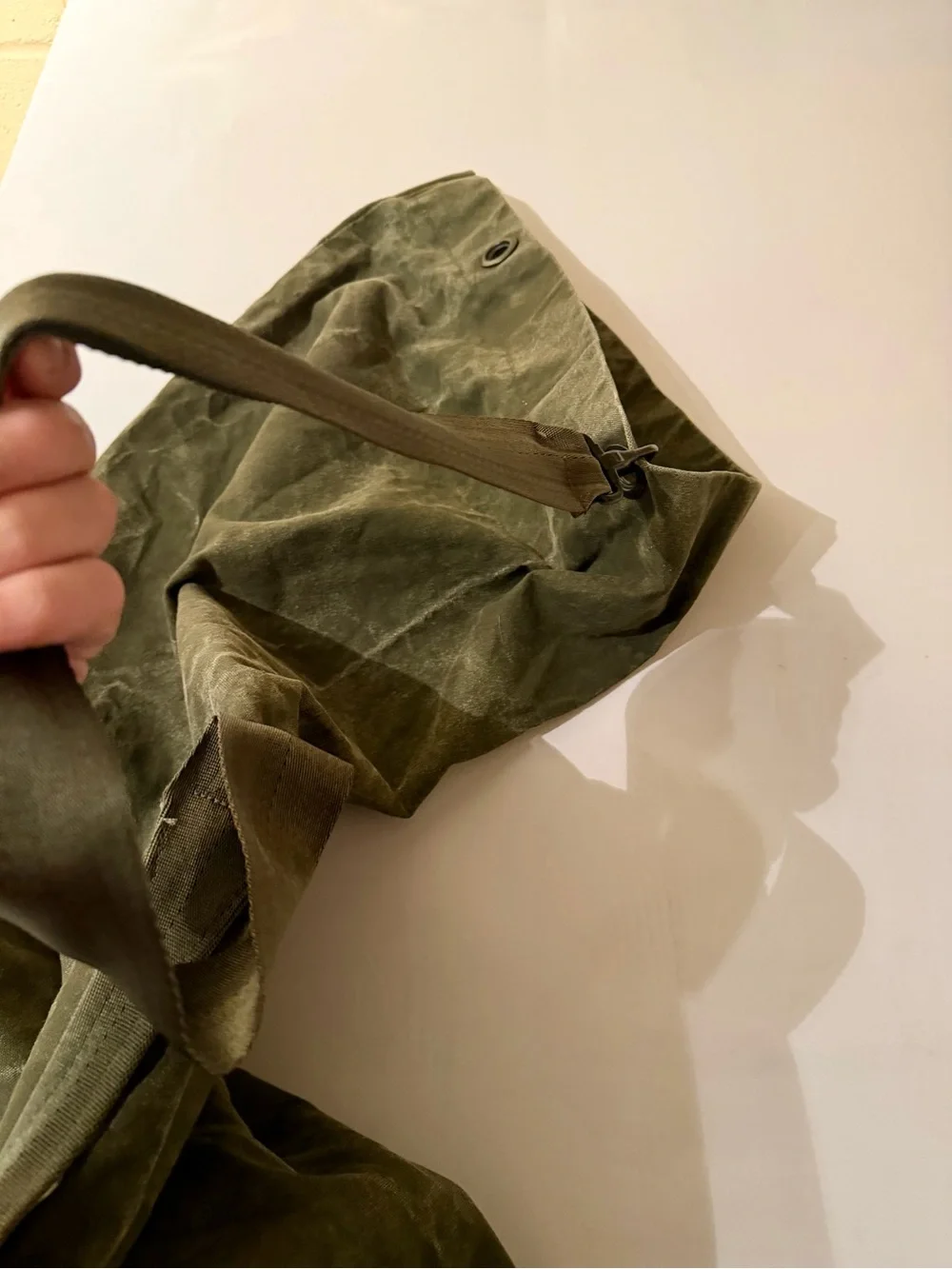 Vintage US Army Military OD Green Canvas Duffle Bag Vietnam War Era 40x18